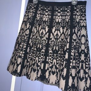 Patterned flared knit skirt.